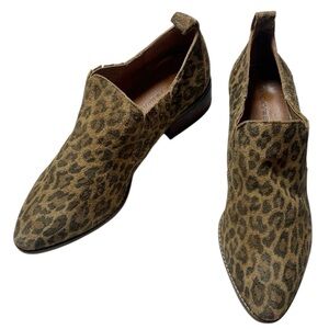 Lucky Brand Lenci suede leather animal print ankle boot size 10